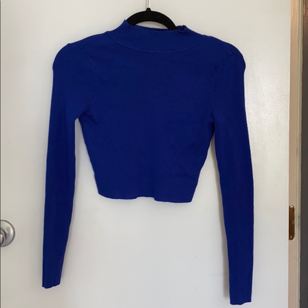 Blue Sweater Crop Top